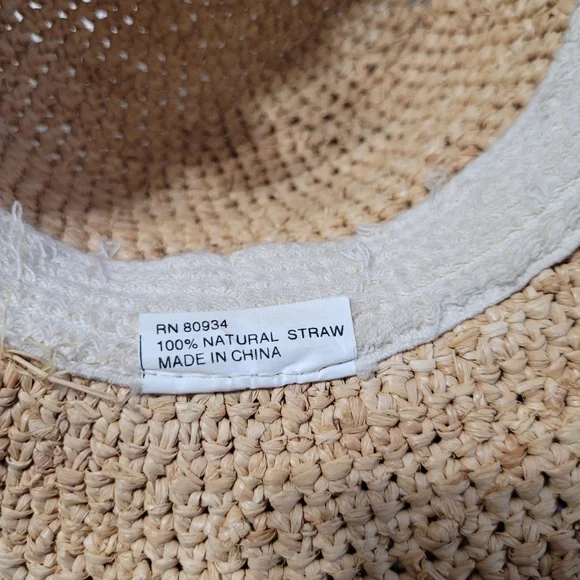 100% straw vintage hat